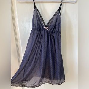 Blue and black chemise lingerie small